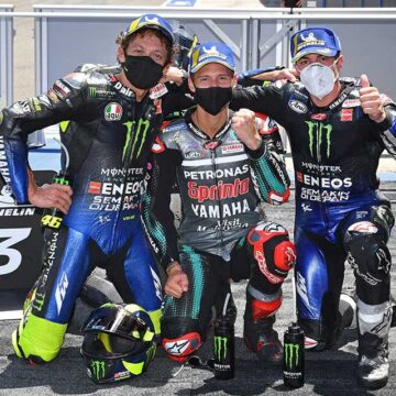 Quartararo, Viñales y Rossi hacen tripleta Yamaha en Monto GP de Andalucía