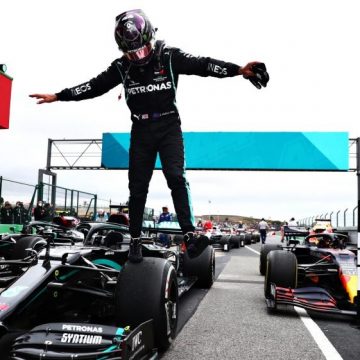 Hamilton impone récord de más victorias con 92da en el F1 de Portugal