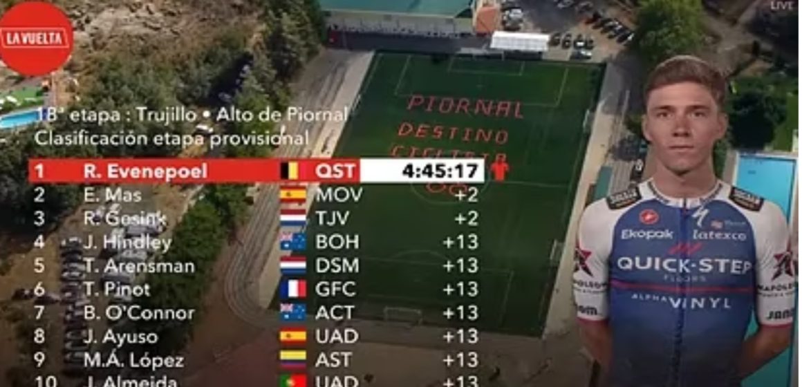 Evenepoel se fuga y gana etapa 18 de Vuelta Ciclística a España