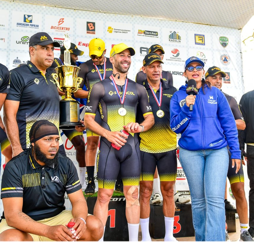 PEGACOL-V2C gana “Crono por Equipos ” Liga  de Ciclismo Máster del Cibao